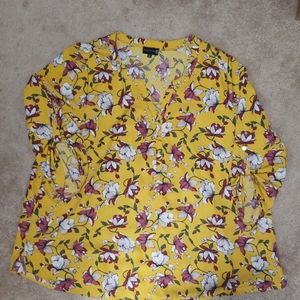 Yellow floral blouse
